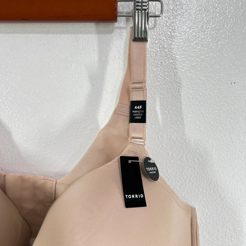 Torrid 44F Perfect T-Shirt Bra‎ Lightly Lined Underwire Nude NWT Full Coverage - Picture 7 of 10